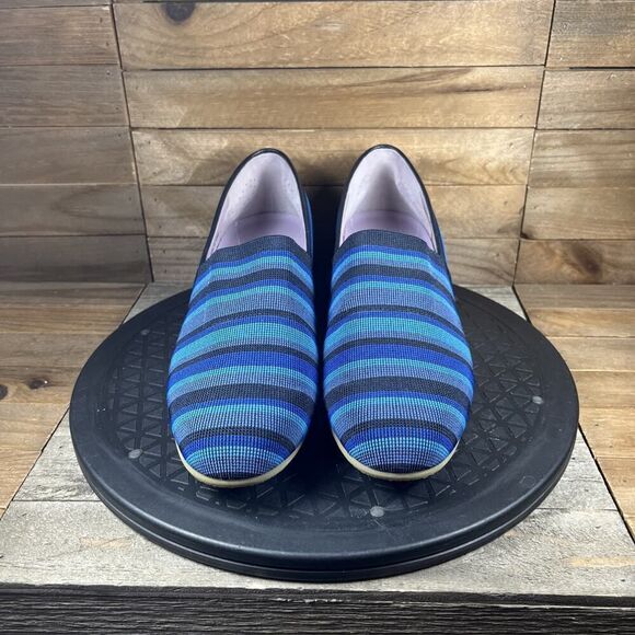 SAS Brenda Pumps Blue Striped Fabric Comfort Shoes Slip On Dress Women Size 8.5M - Picture 2 of 10